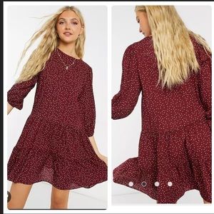 NWT New Look Smocked Polka Dot Mini Dress